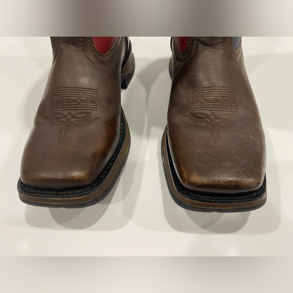 Durango Kids Texas Flag Western Square Toe Boots Size 5 - Picture 5 of 7